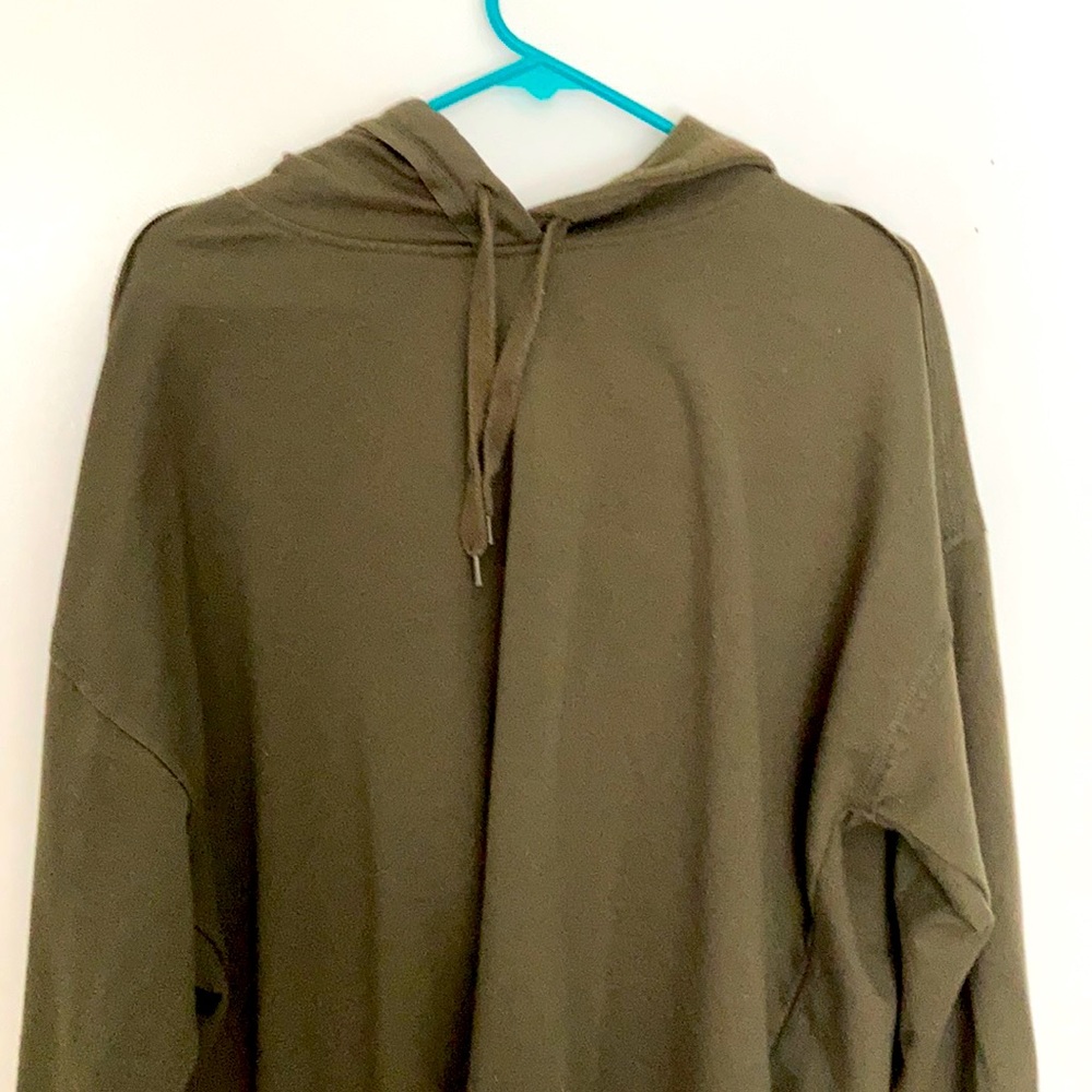 A green sweatshirt